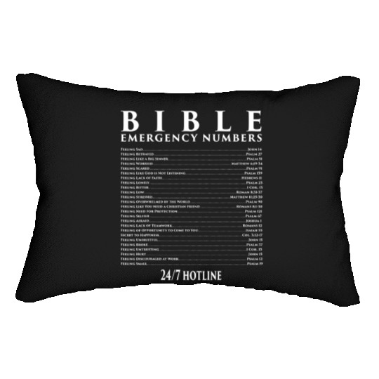 Bible Emergency Hotline Numbers - Cool Christian Lumbar Pillows