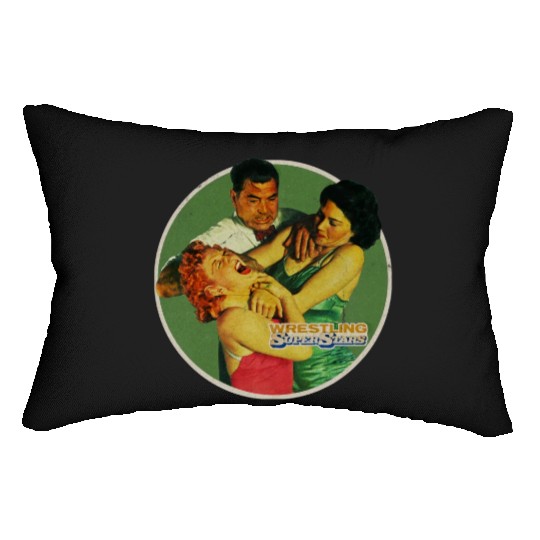 Vintage Ladies Wrestling Lumbar Pillows