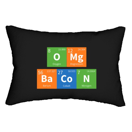 OMG Bacon Science Periodic Table Lumbar Pillows