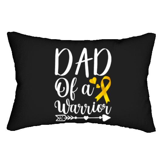 dad Of A Warrior Childhood Cancer Awareness Suppor Lumbar Pillows