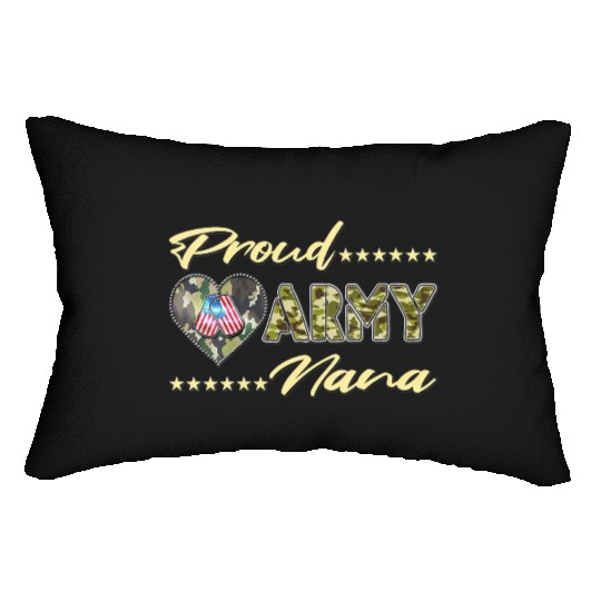 Womens Proud Army Nana US Flag Dog Tag Military Lumbar Pillows