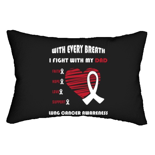 Faith Hope Love Support Squad Lung Cancer Dad Lumbar Pillows