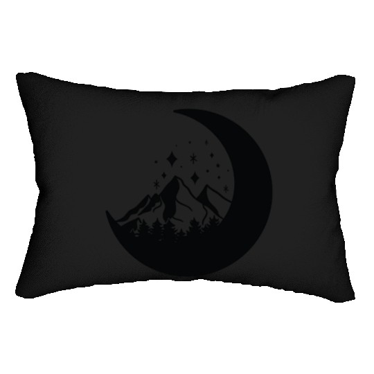 Mountains in the moon Full moon Lumbar Pillows