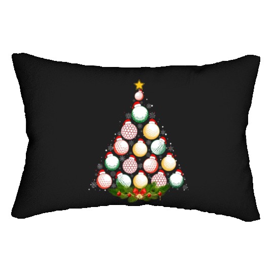 Matching Christmas Pajama Golf Balls Xmas Tree Lumbar Pillows