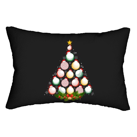 Matching Christmas Pajama Golf Balls Xmas Tree Lumbar Pillows