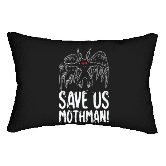 Halloween Mothman Mythical Line Art Beast Monster Lumbar Pillows