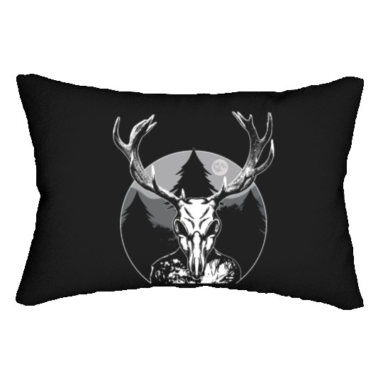 Folk Creature Moon Wendigo Halloween Cryptid Lumbar Pillows