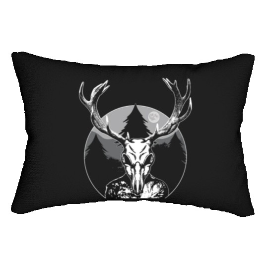 Folk Creature Moon Wendigo Halloween Cryptid Lumbar Pillows