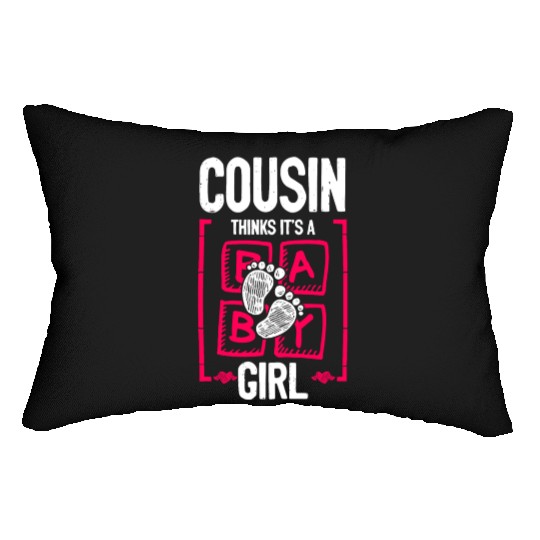 Cousin Thinks It's a Girl Gender Reveal Funny Lumbar Pillows
