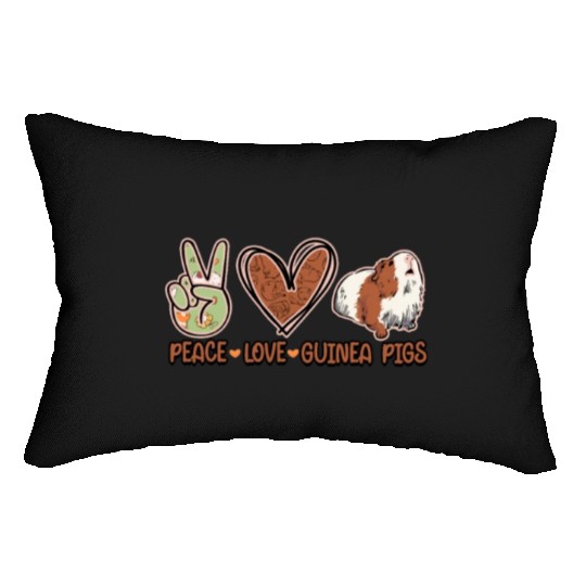 Peace Love Guinea Pigs - guineapig Lumbar Pillows