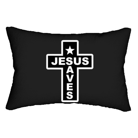 Jesus Saves Christian Faith Bible Cross Lumbar Pillows