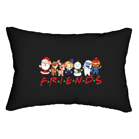 Christmas Friends Santa Rudolph Snowman Family Lumbar Pillows