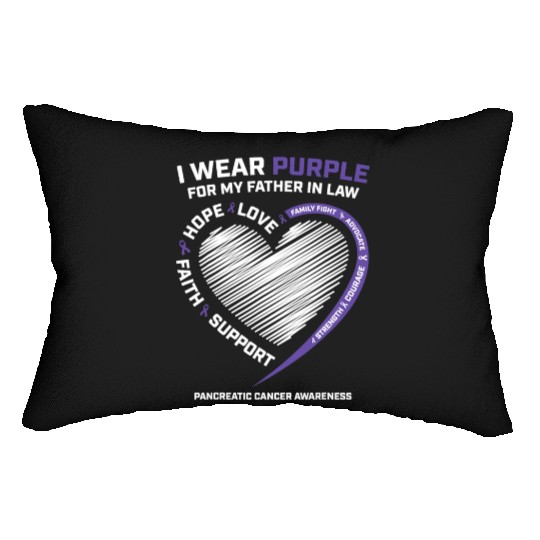 Dad I Wear Purple Father In Law Pancreatic Cancer Lumbar Pillows
