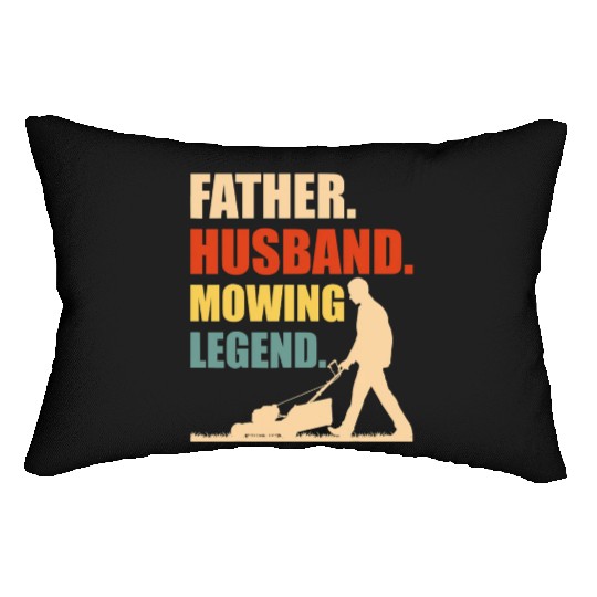 Cool Lawn Mowing For Men Father Lawn Care Gardenin Lumbar Pillows