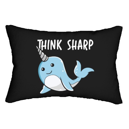 Think Sharp Narwhal Unicorn Of The Sea Animal Lumbar Pillows