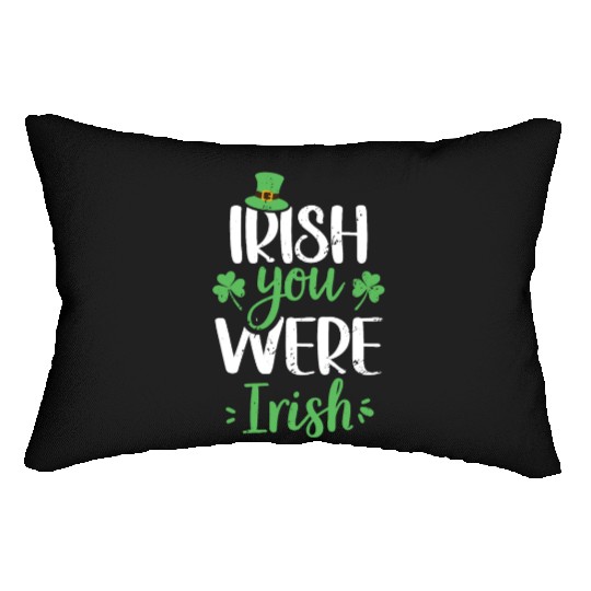 Irish You Were Irish Green Cloverleaf Lumbar Pillows