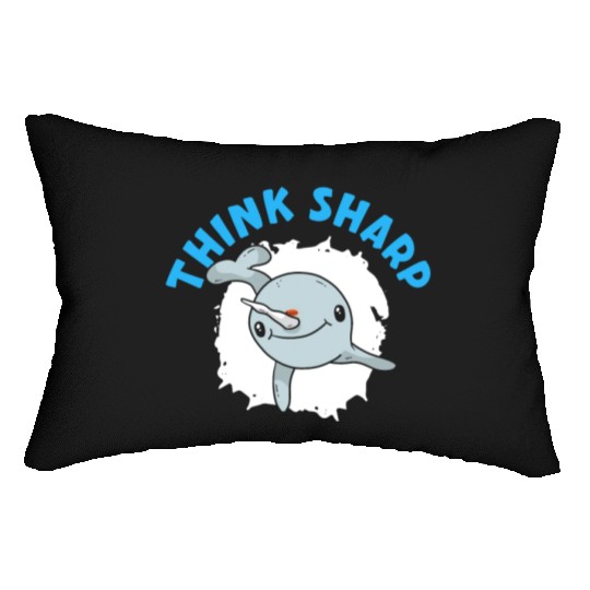 Think Sharp Narwhal Unicorn Of The Sea Animal Lumbar Pillows