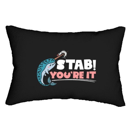 Stab You're It Narwhal Unicorn Of The Sea Animal Lumbar Pillows