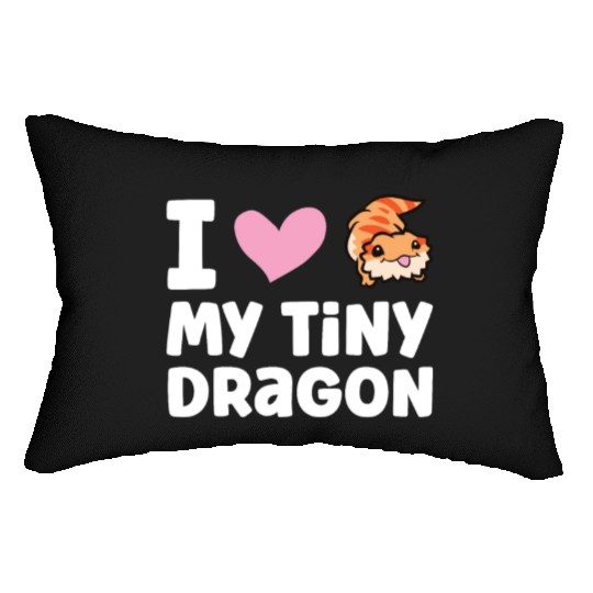 I Love My Tiny Dragon Reptile Pogona Lizard Lumbar Pillows