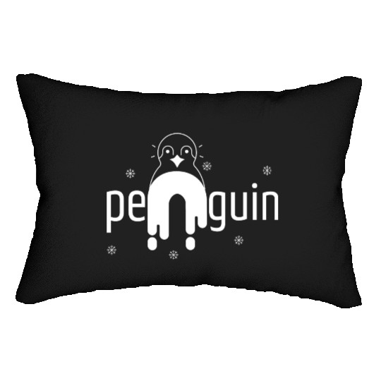 Cute penguin - adorable workout - penguin design Lumbar Pillows