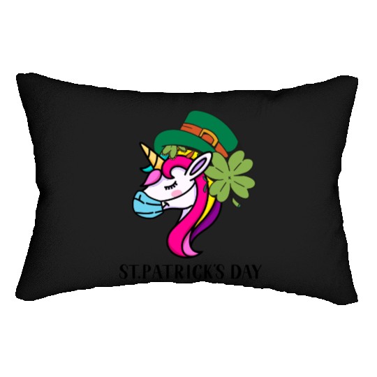 Toddler Girls St Patricks Day Rainbow Unicorn Face Lumbar Pillows