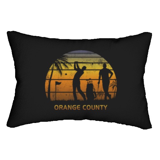 Retro Orange County Golf Golfing Fan Golfer Gift Lumbar Pillows