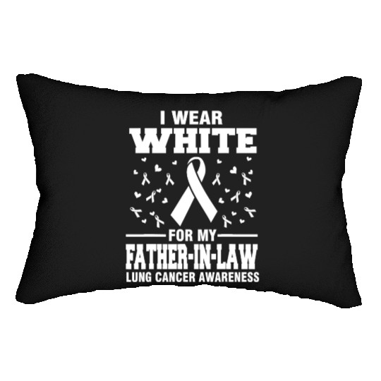 Lung Cancer Awareness I Wear White For My Father i Lumbar Pillows