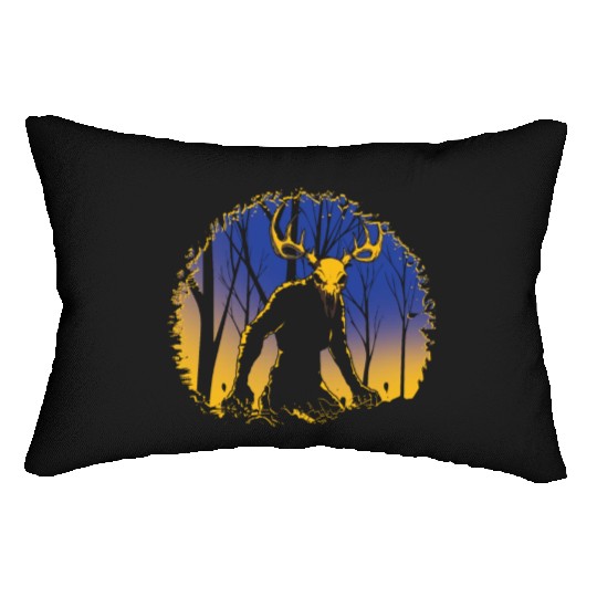Wendigo Folk Creature Forest Cryptid Halloween Lumbar Pillows