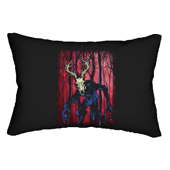 Wendigo Folk Creature Forest Halloween Cryptid Lumbar Pillows