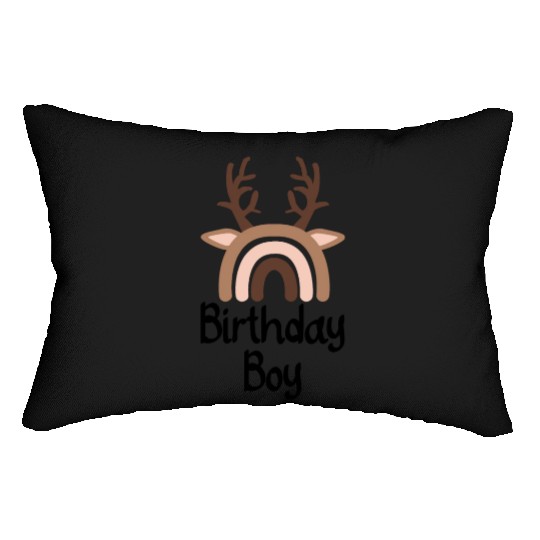 Birthday boy deer Lumbar Pillows