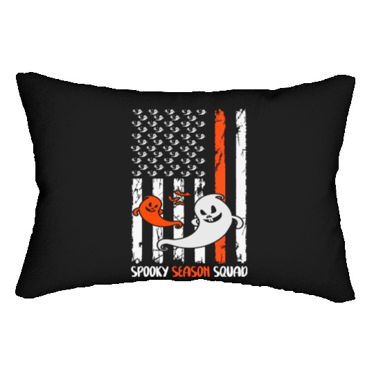 Groovy Halloween Spooky Season Squad US Flag Lumbar Pillows