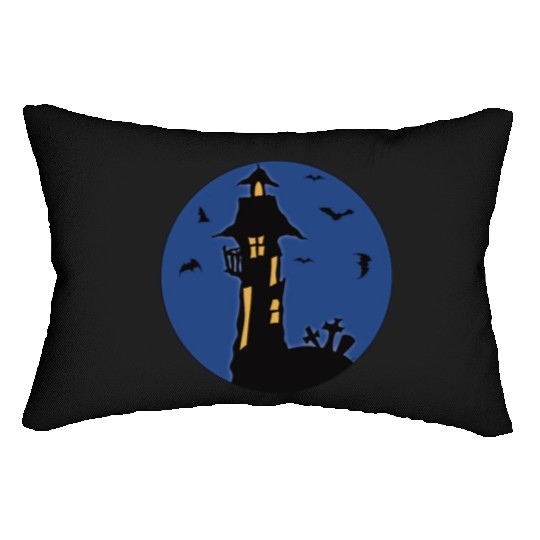 Halloween Haunted House Lumbar Pillows