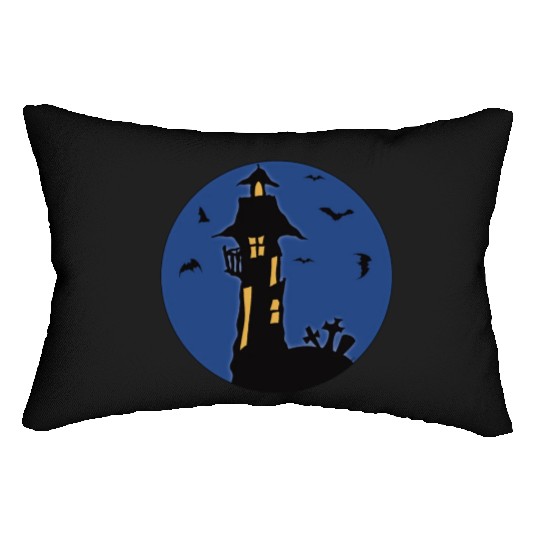 Halloween Haunted House Lumbar Pillows