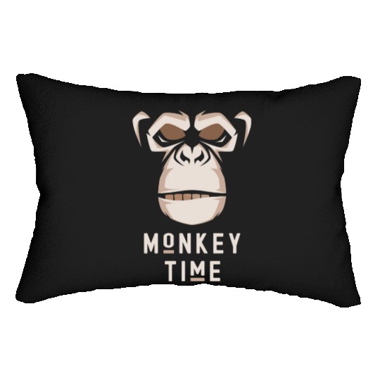It's Monkey Time Cute Adorable Funny Monkey Face Lumbar Pillows