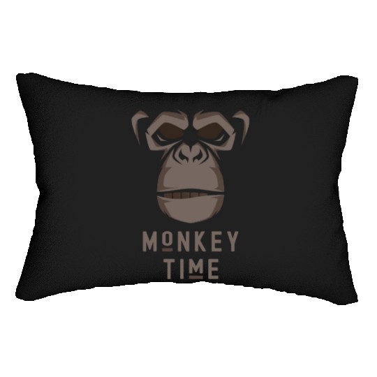 It's Monkey Time Cute Adorable Funny Monkey Face Lumbar Pillows