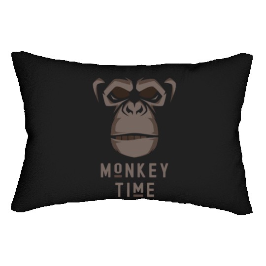 It's Monkey Time Cute Adorable Funny Monkey Face Lumbar Pillows