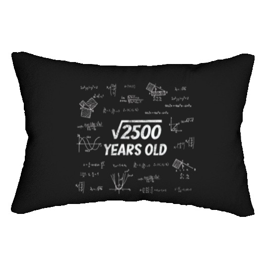 Square Root Of 2500 - 50th Birthday Math Nerd Lumbar Pillows