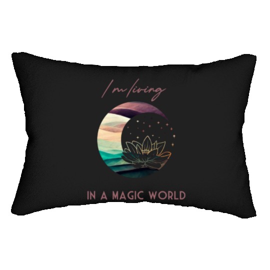 Magic Spiritual Desert Moon Water Lily Lumbar Pillows