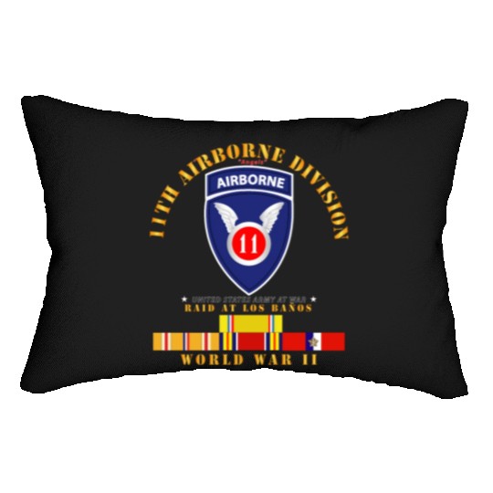 11th Airborne Division Raid at Los Baños WWII wPAC Lumbar Pillows