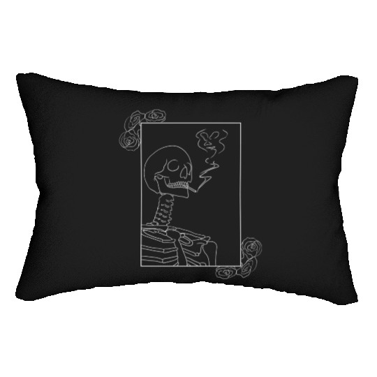 Death with zigarette Lumbar Pillows