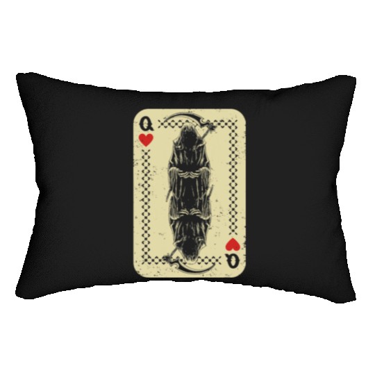 Santa Muerte Calavera Mexico Skeleton Poker Card D Lumbar Pillows