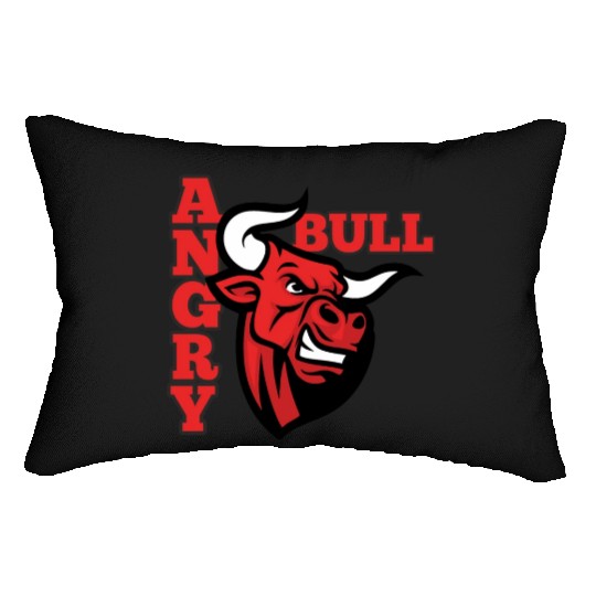 Angry bull Face Lumbar Pillows