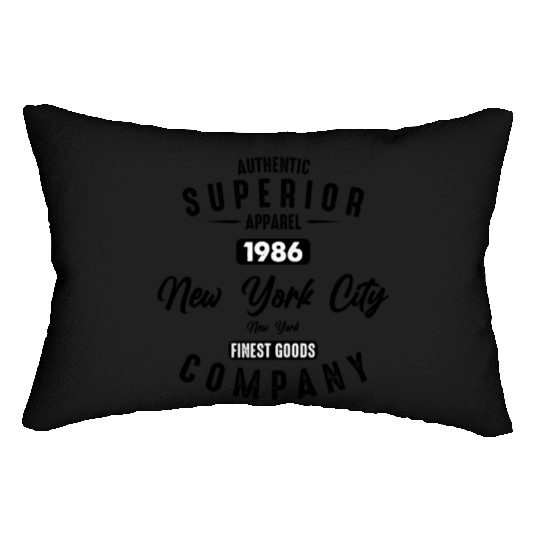 New York City Born In 1986 Vintage Birthday Lumbar Pillows