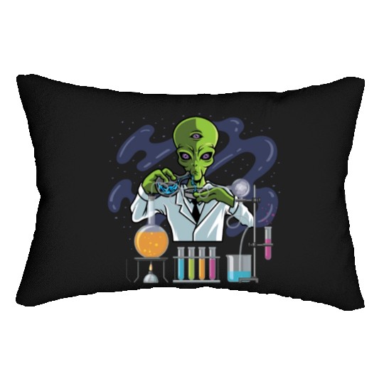 Psychedelic Alien Lab Technician Gift Lumbar Pillows