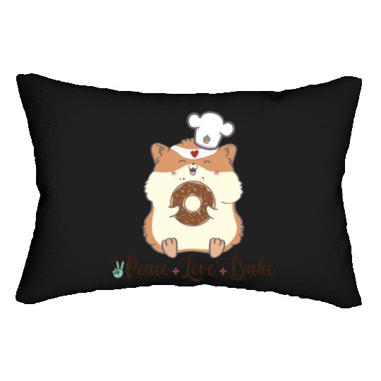 peace love bake Lumbar Pillows