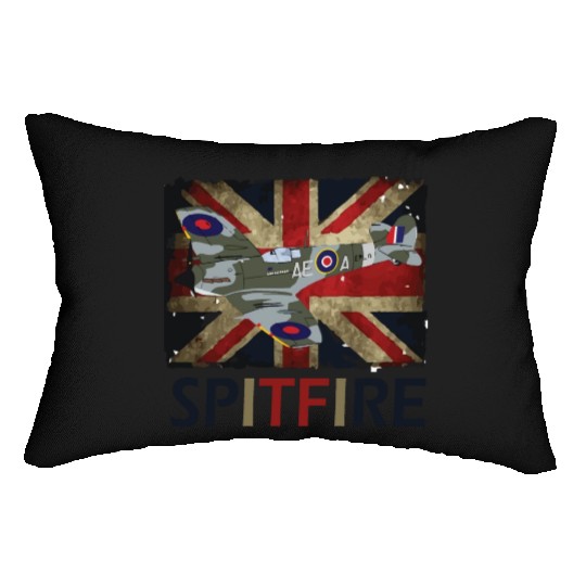 Spitfire WW2 Fighter Aircraft Airplane Union Jack Lumbar Pillows