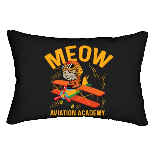 Meow Aviation Academy Co-Pilot Gift Lumbar Pillows