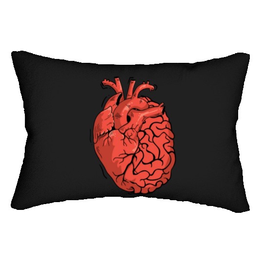 Half Brain Half Heart Organ Anatomy Science Lumbar Pillows