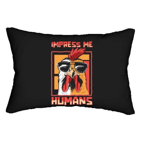 Rooster Cock Sunglasses Lumbar Pillows