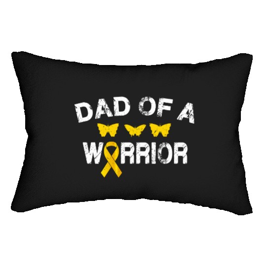 dad Of A Warrior Childhood Cancer Awareness Suppor Lumbar Pillows